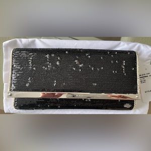 NWT JIMMY CHOO WOC Black and Silver Wallet on Chain
